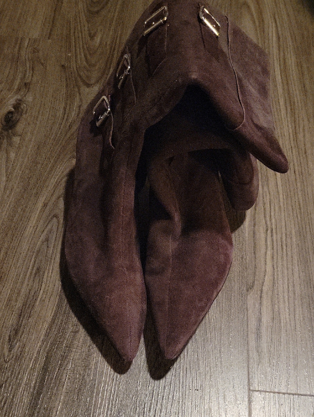 Amanda Smith Brown Suede Pointed-Toe Heeled Boots